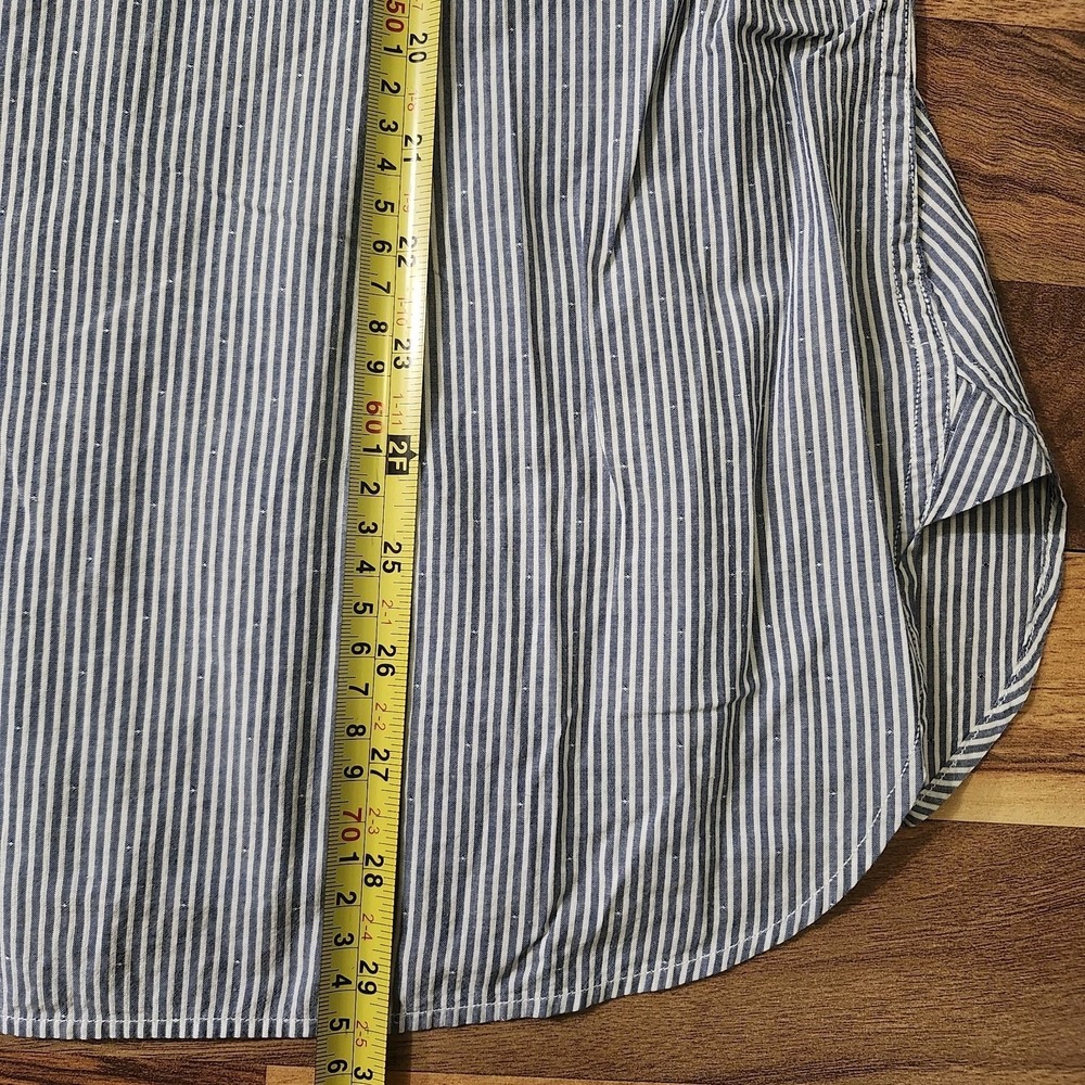 Rag & Bone Shirt Mens Large Blue Striped Long Sleeve Button Up Tailored Workwear - Picture 4 of 12